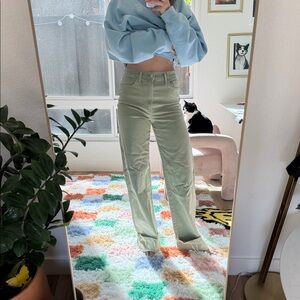 Light Green High-Waisted Pants